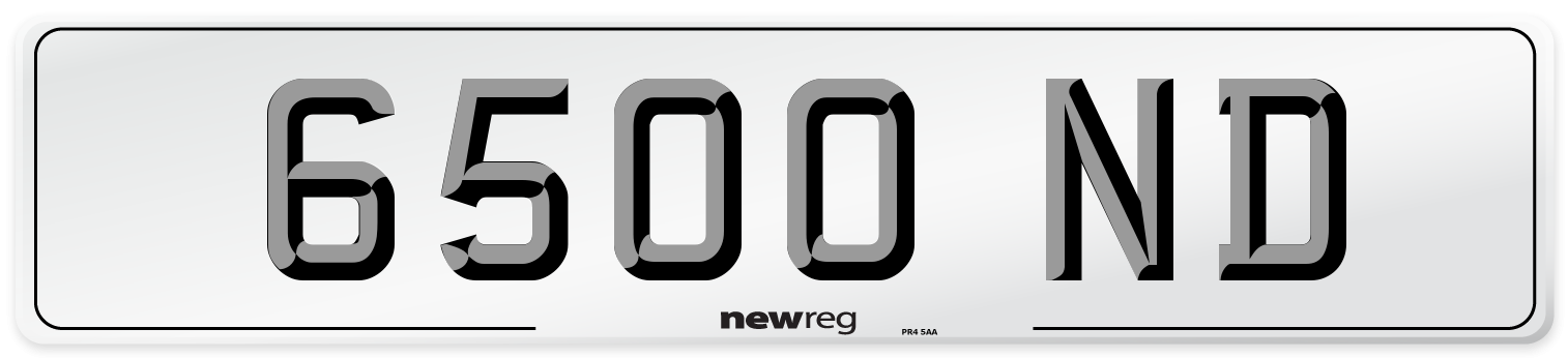 6500 ND Number Plate from New Reg